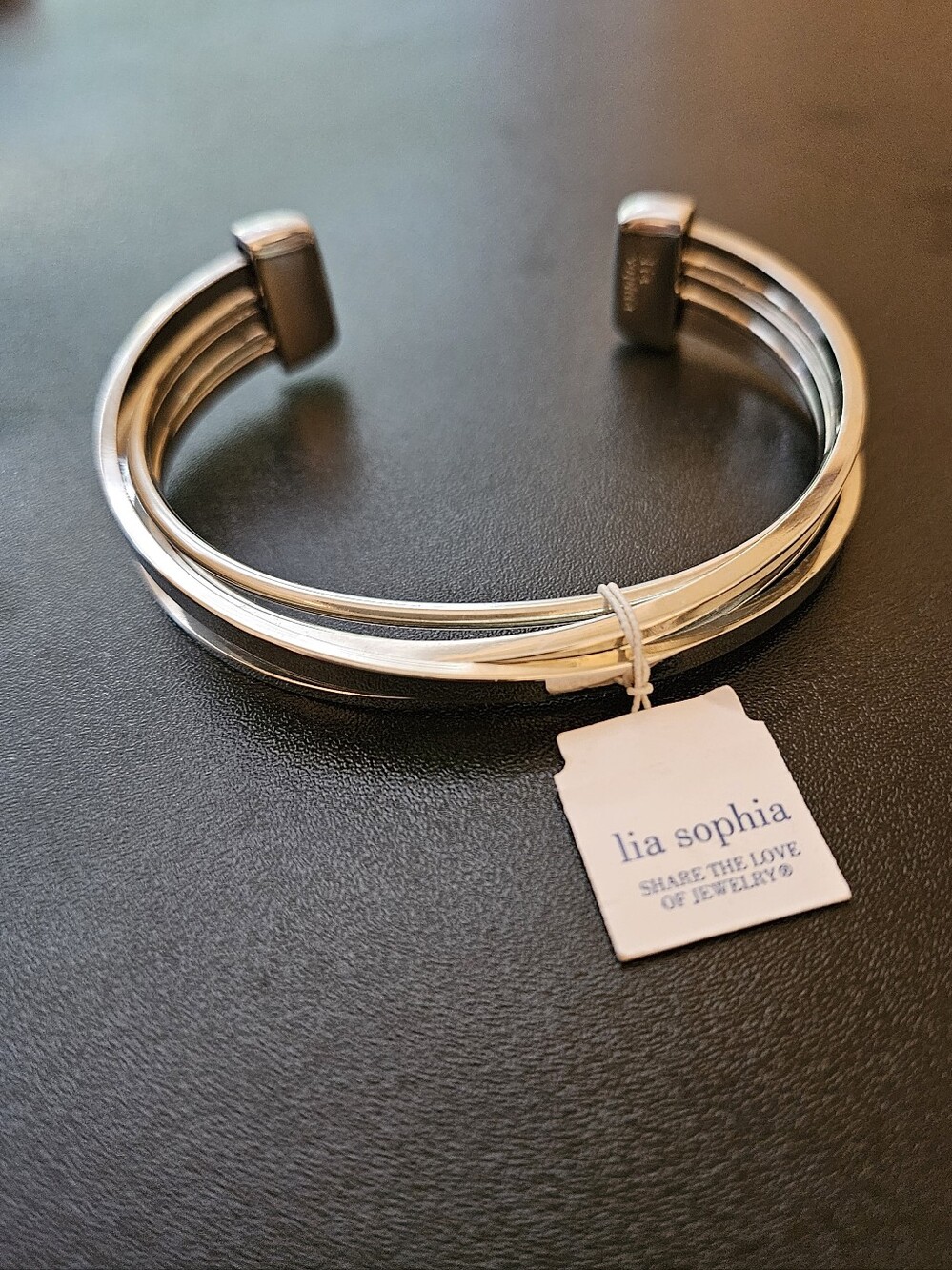 Lia Sophia NWT Silver Tone Multi Band Cuff Bracelet